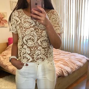 Cotton On Crochet Crop Tee